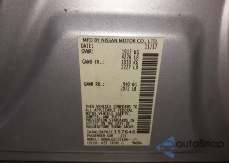 2018 Nissan Altima 2.5 S z USA, uszkodzony, nr VIN 1N4AL3APXJC157646